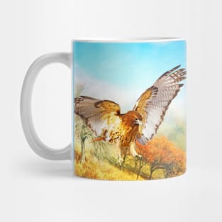 Red-tail Hawk in Autumn Mug